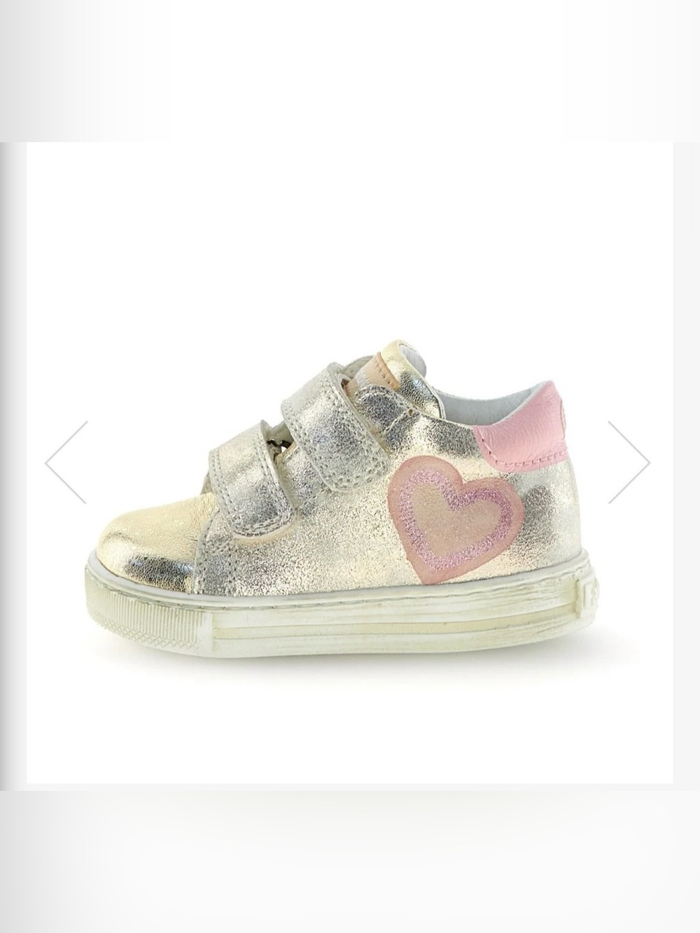 FALCOTTO GIRL'S INFANT TWILLE VL CASUAL SHOES - METALLIC PEBBLED PLATINUM